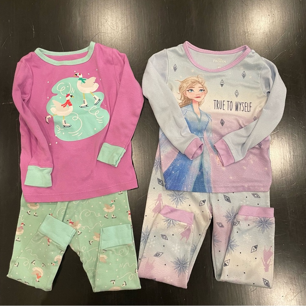 Toddler girls pajamas 3T 4T Catband Jack and Frozen set EUC